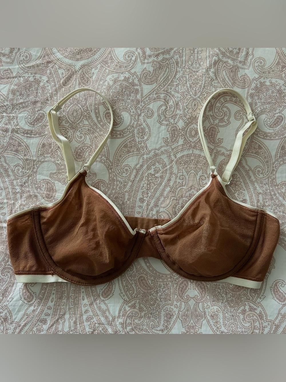 NWOT Cosabella soire confidence 2-tone molded bra (cream white/tan brown, 32C)